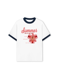 Áo Thun Ringer Relaxed Fit Summer Lives In My Heart