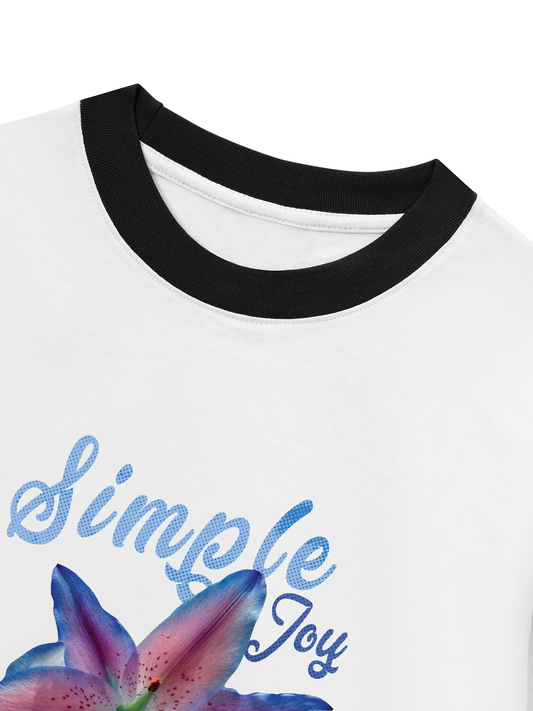 Áo Thun Ringer Relaxed Fit Simple Joy