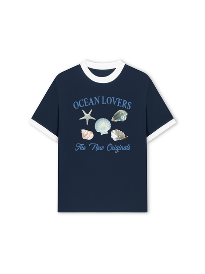 Áo Thun Ringer Relaxed Fit Ocean Lovers
