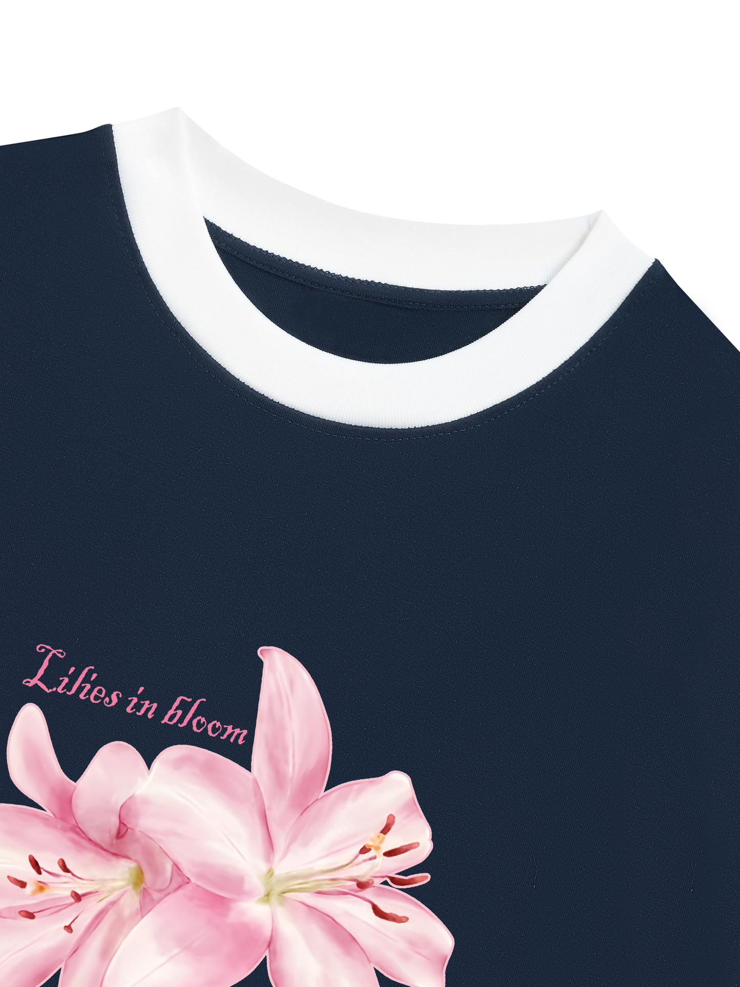 Áo Thun Ringer Relaxed Fit Lilies in Bloom
