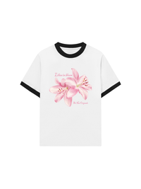Áo Thun Ringer Relaxed Fit Lilies in Bloom