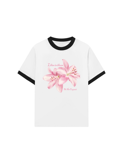 Áo Thun Ringer Relaxed Fit Lilies in Bloom