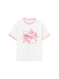 Áo Thun Ringer Relaxed Fit Lilies in Bloom