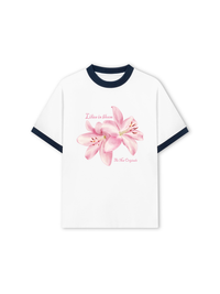 Áo Thun Ringer Relaxed Fit Lilies in Bloom