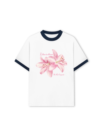 Áo Thun Ringer Relaxed Fit Lilies in Bloom