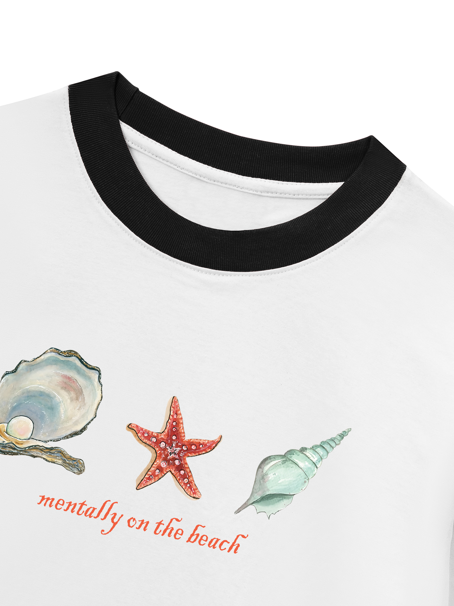 Áo Thun Ringer Relaxed Fit Mentally on the Beach