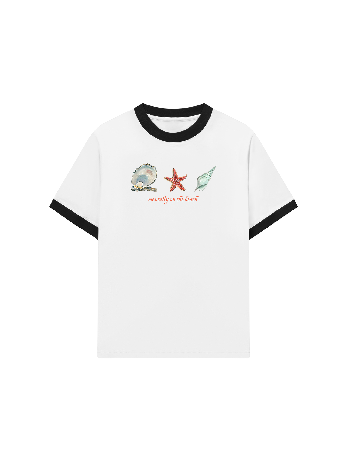 Áo Thun Ringer Relaxed Fit Mentally on the Beach