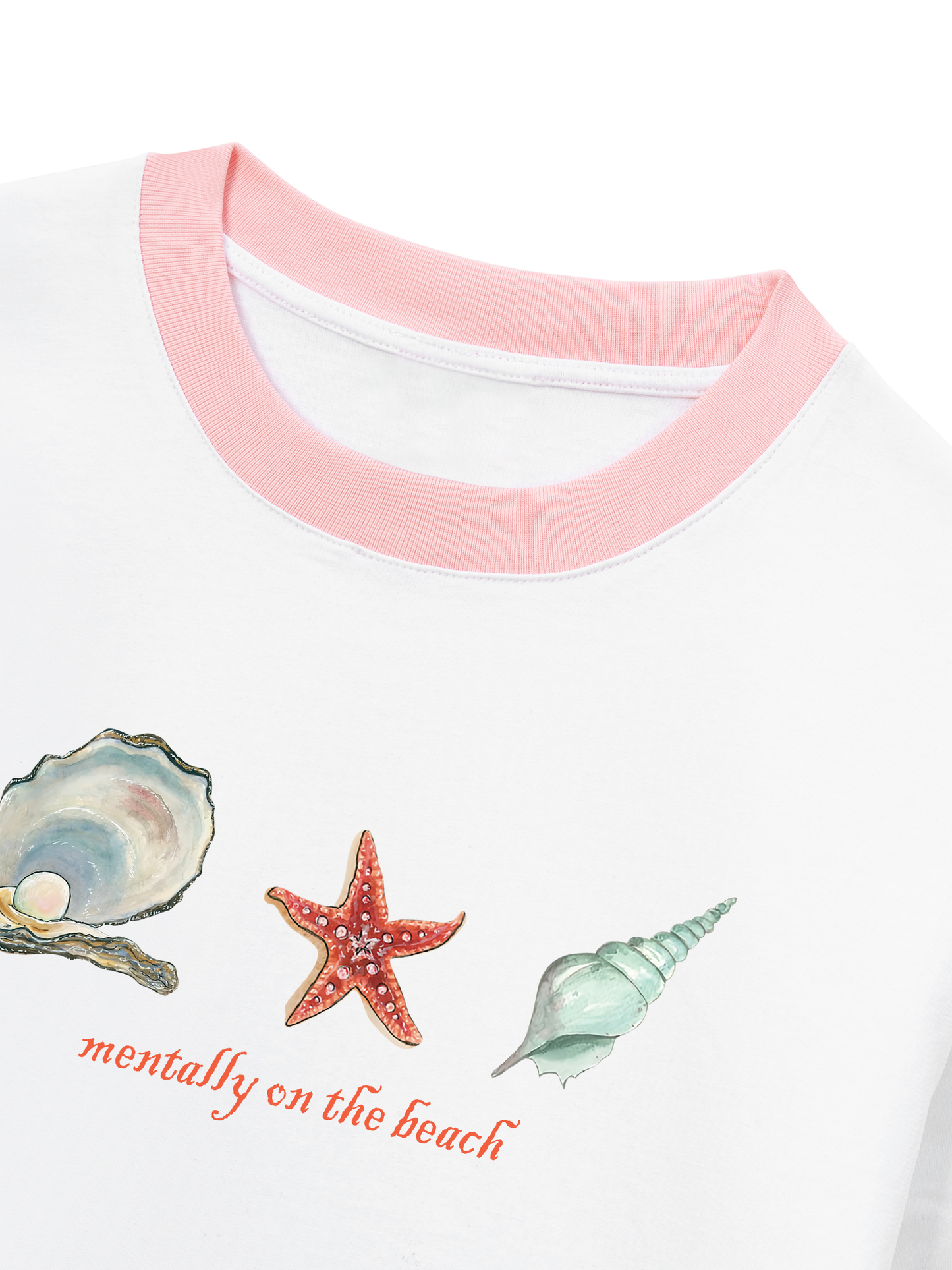 Áo Thun Ringer Relaxed Fit Mentally on the Beach