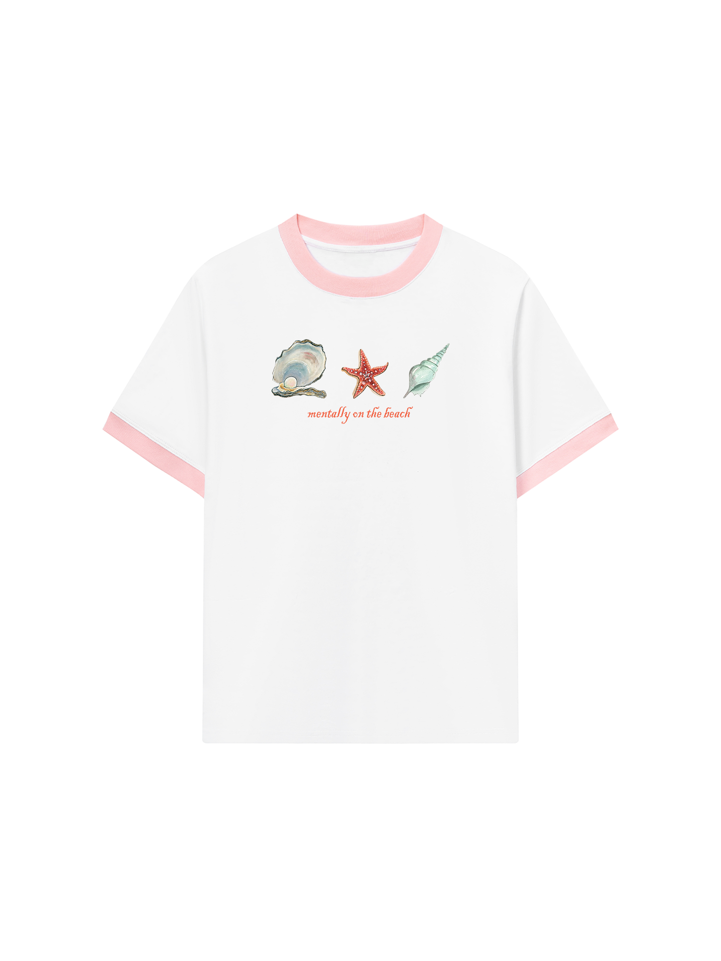 Áo Thun Ringer Relaxed Fit Mentally on the Beach