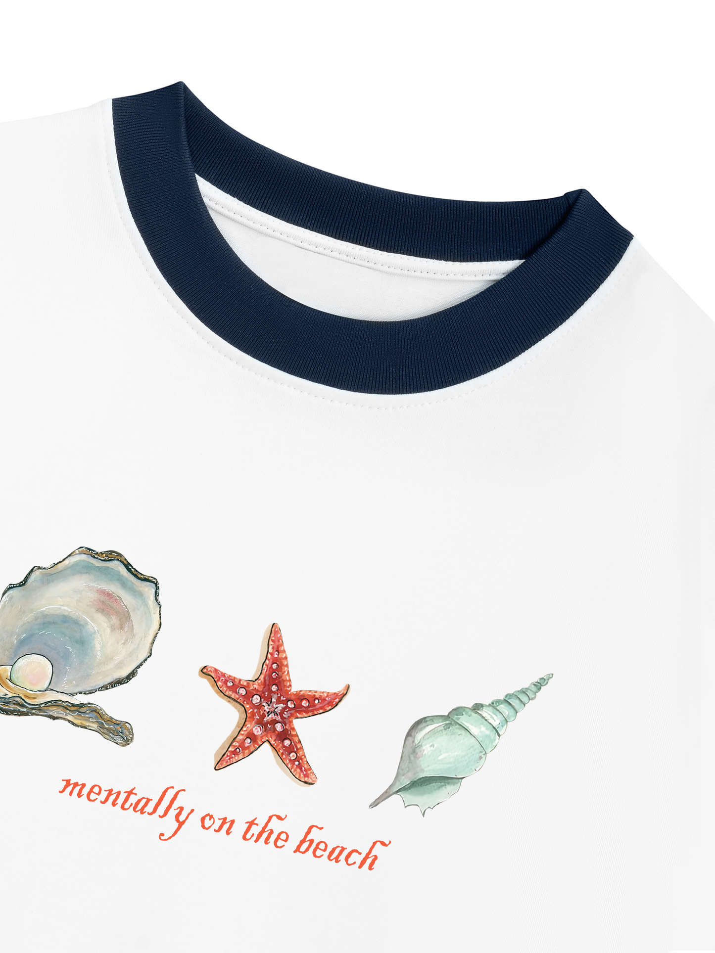 Áo Thun Ringer Relaxed Fit Mentally on the Beach
