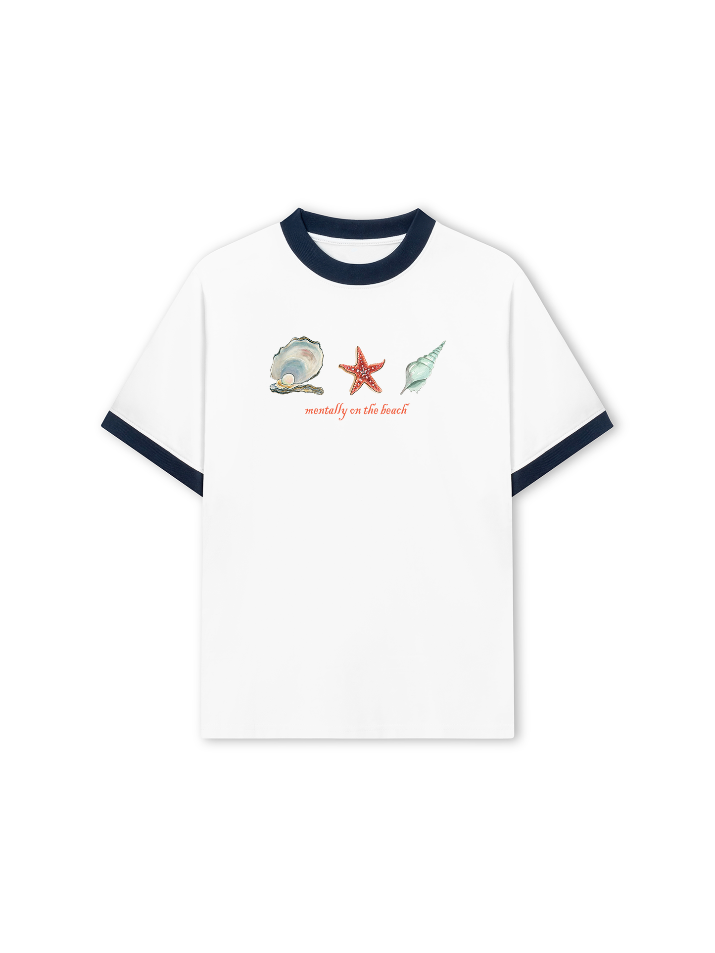 Áo Thun Ringer Relaxed Fit Mentally on the Beach