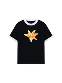 Áo Thun Ringer Relaxed Fit Yellow Lily Flower