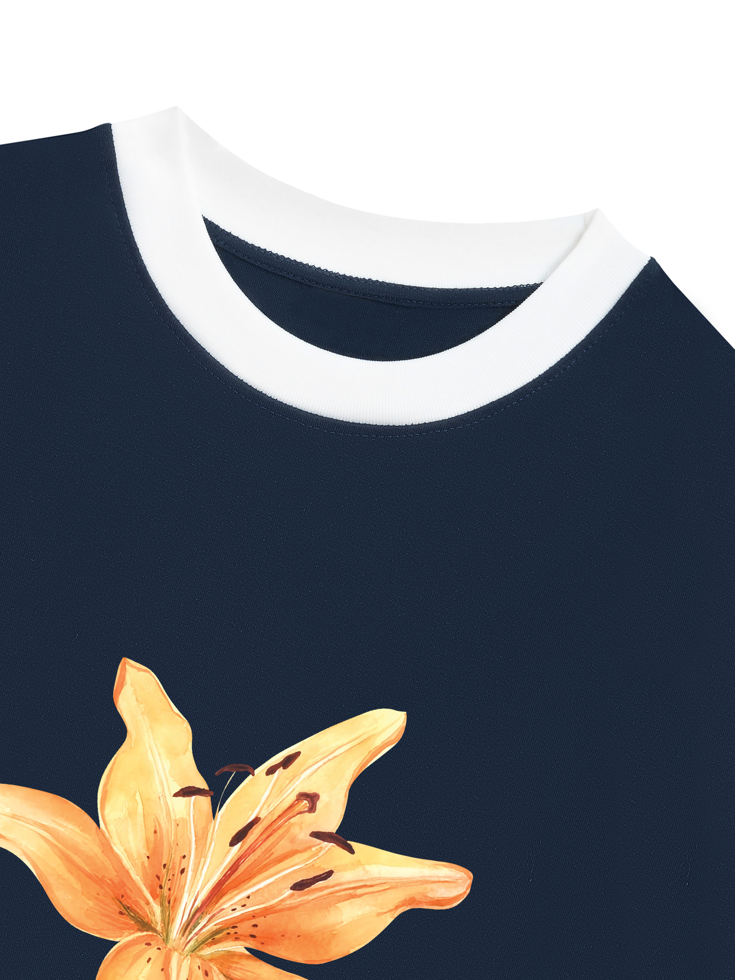 Áo Thun Ringer Relaxed Fit Yellow Lily Flower