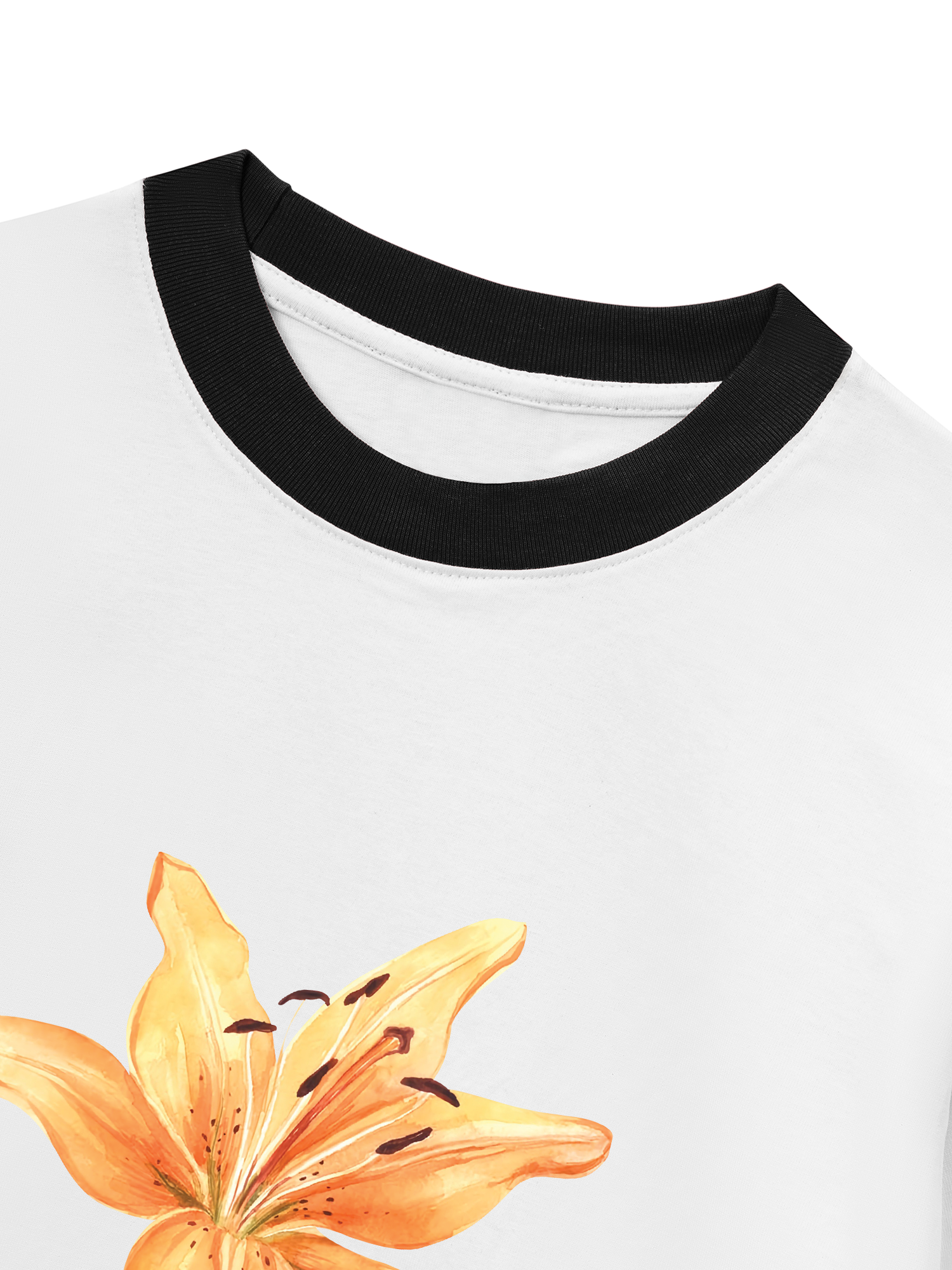 Áo Thun Ringer Relaxed Fit Yellow Lily Flower