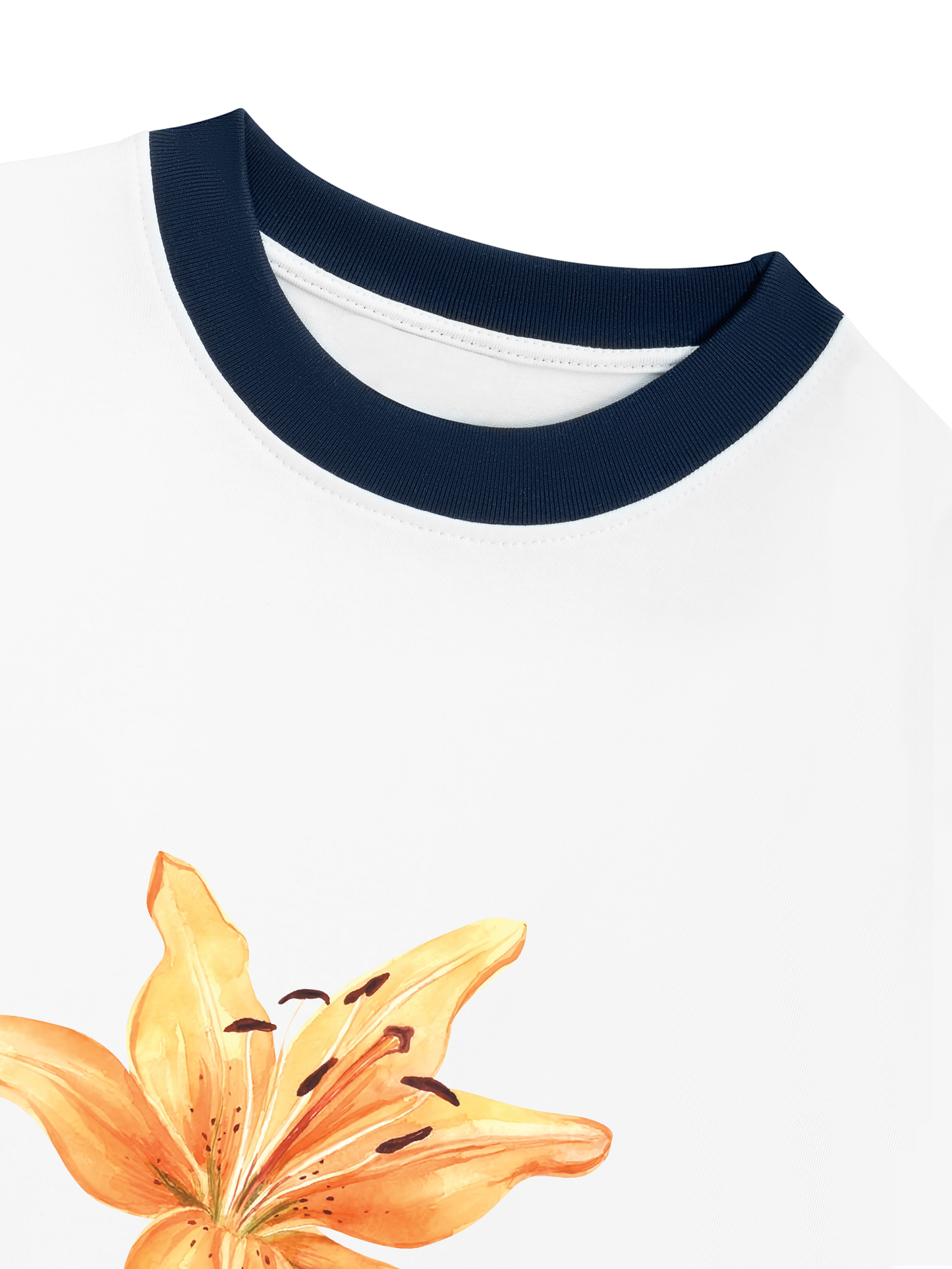 Áo Thun Ringer Relaxed Fit Yellow Lily Flower