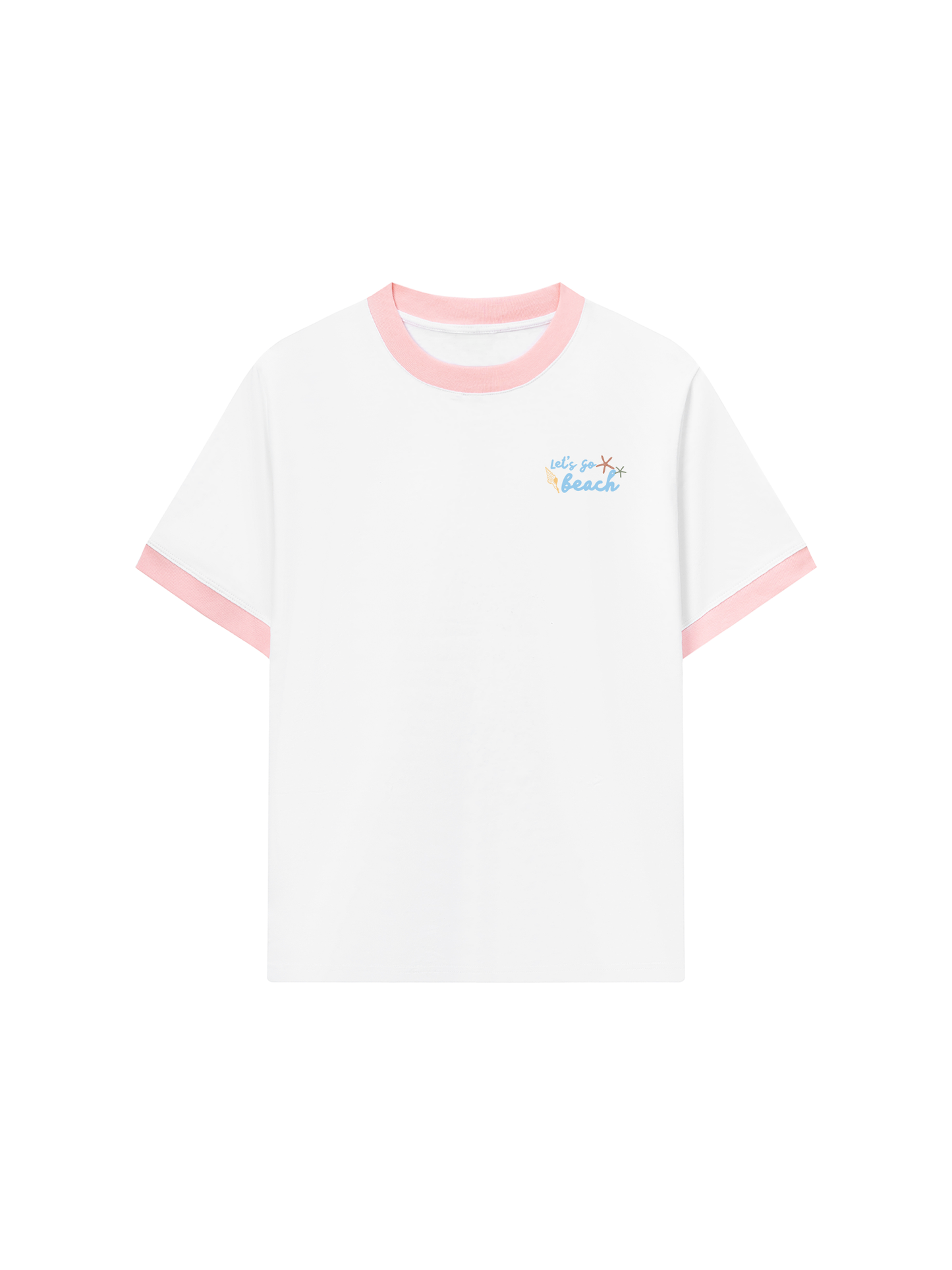Áo Thun Ringer Relaxed Fit Let_s Go Beach