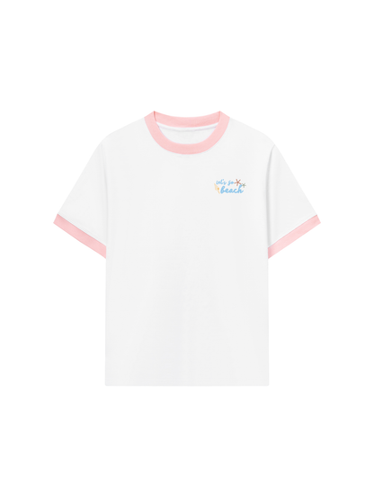 Áo Thun Ringer Relaxed Fit Let_s Go Beach