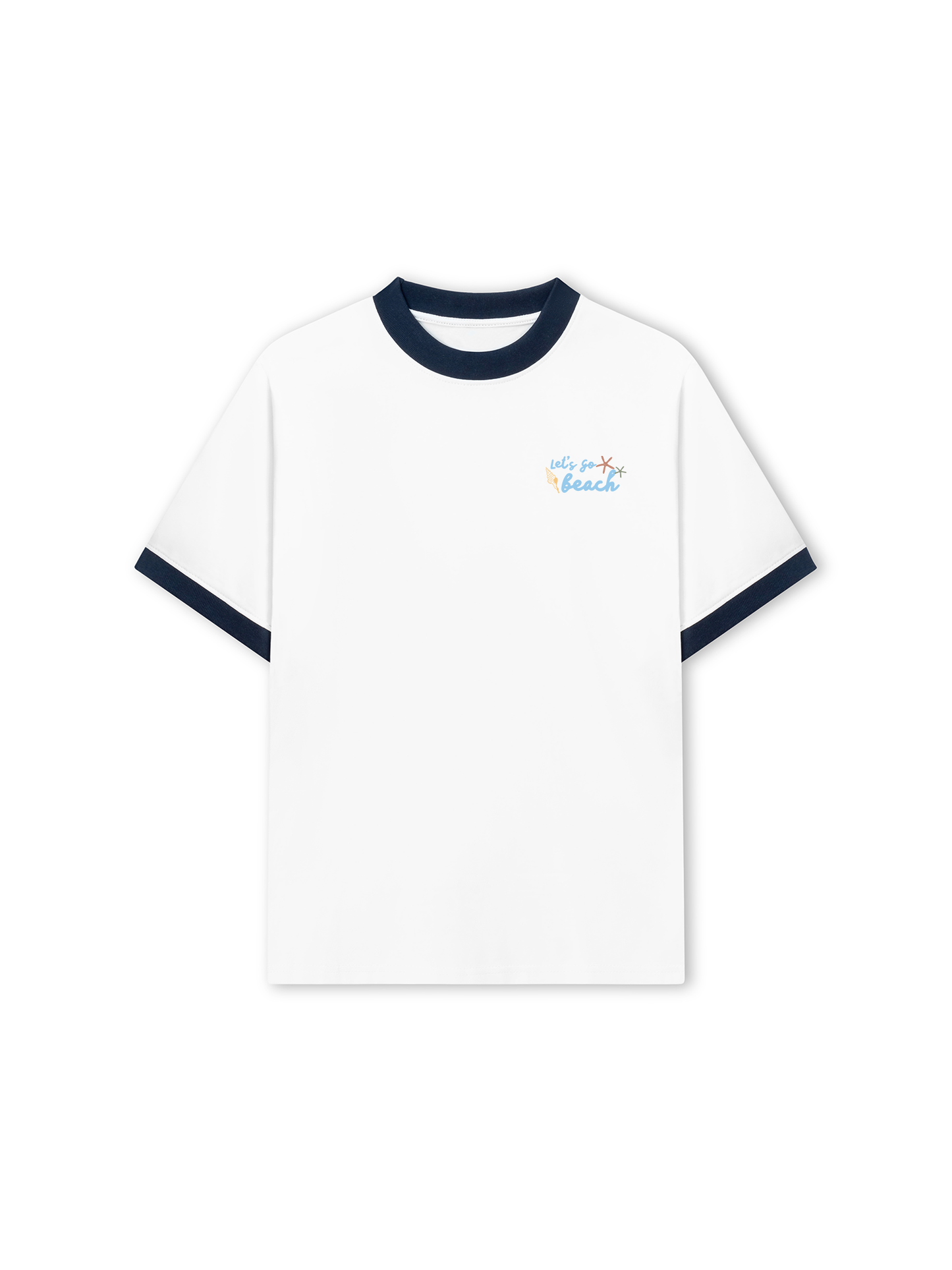 Áo Thun Ringer Relaxed Fit Let_s Go Beach