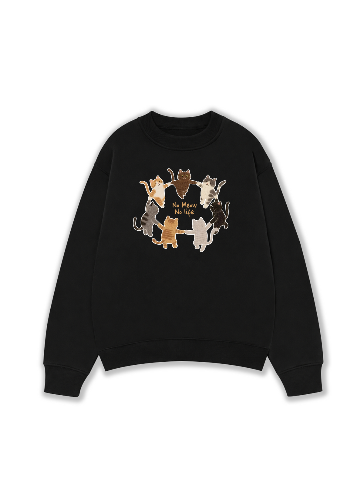 Áo Sweater Nỉ Hai Da No Meow No Life