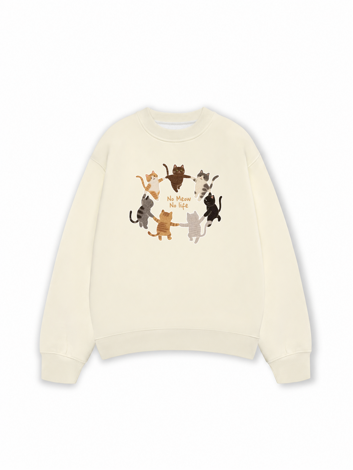 Áo Sweater Nỉ Hai Da No Meow No Life