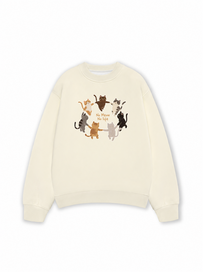 Áo Sweater Nỉ Hai Da No Meow No Life
