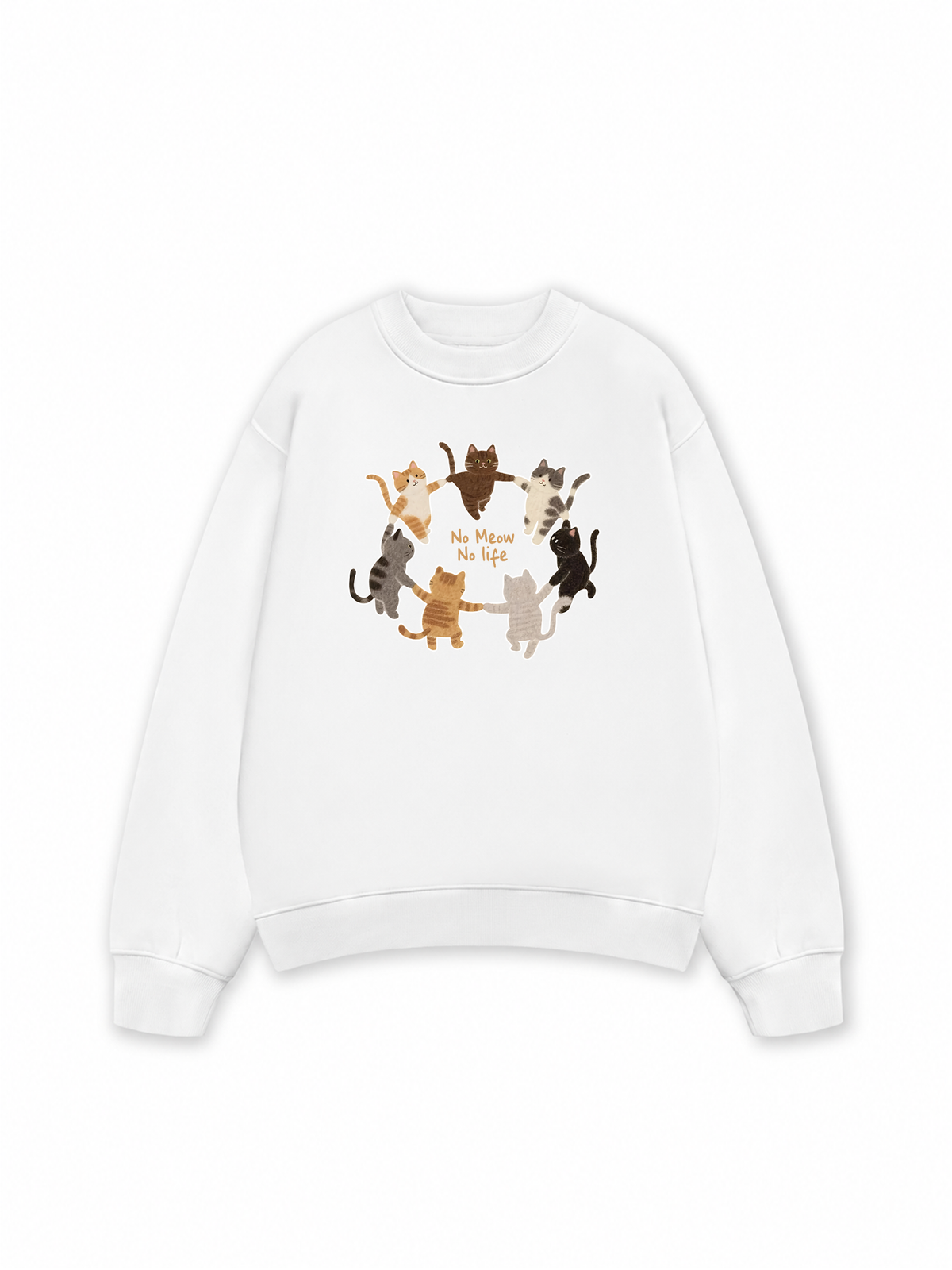 Áo Sweater Nỉ Hai Da No Meow No Life