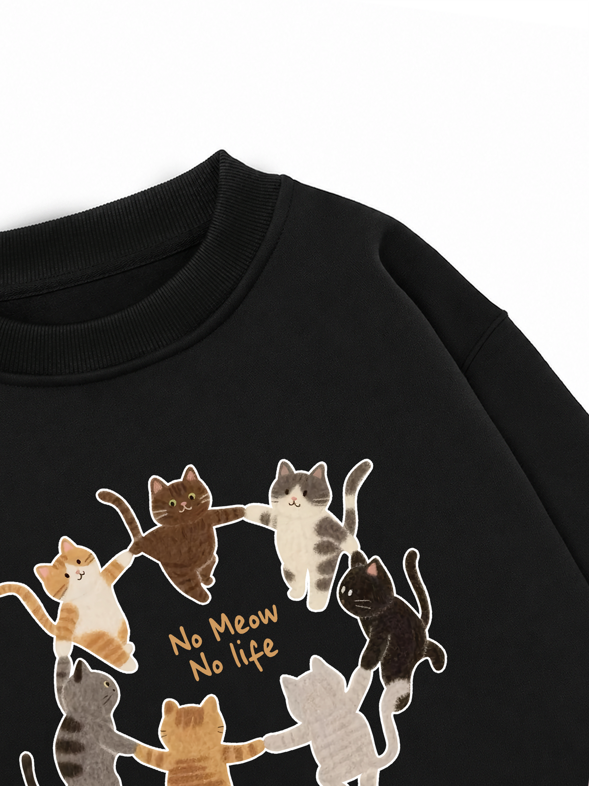 Áo Sweater Nỉ Hai Da No Meow No Life