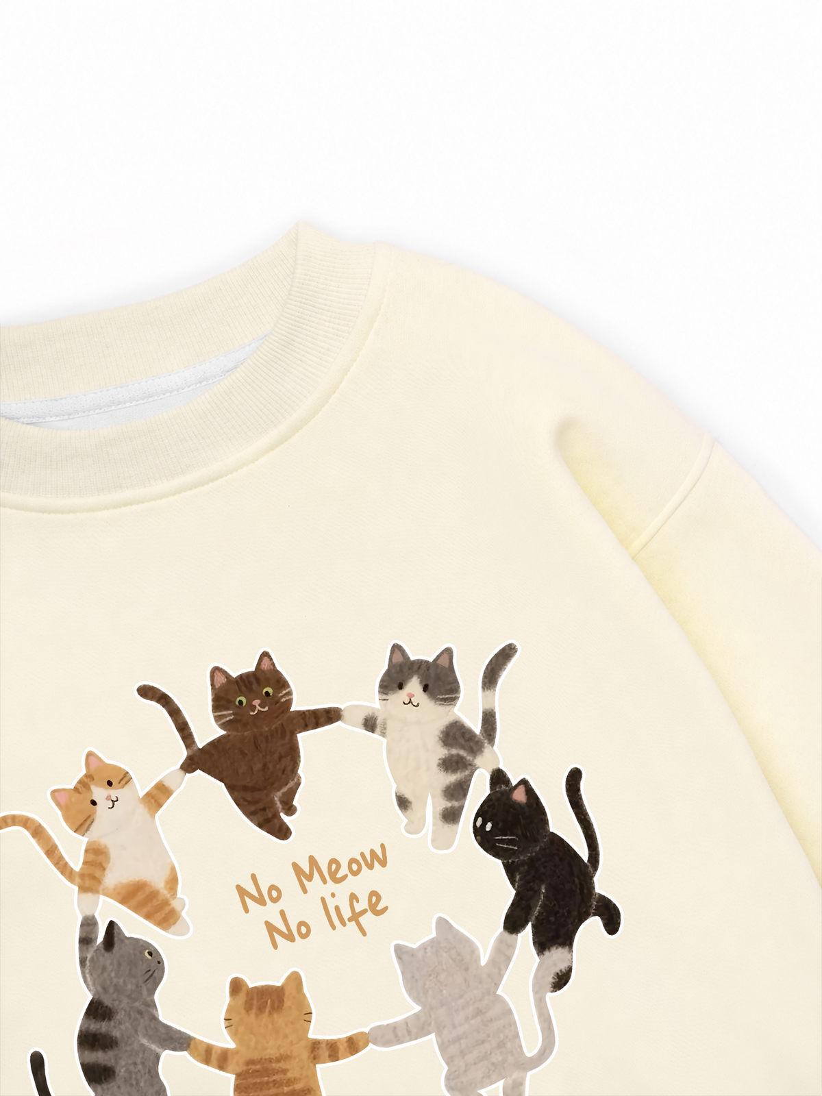 Áo Sweater Nỉ Hai Da No Meow No Life