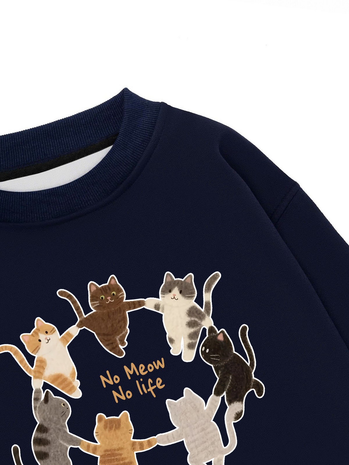 Áo Sweater Nỉ Hai Da No Meow No Life