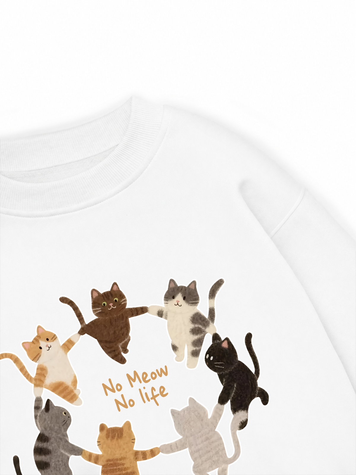 Áo Sweater Nỉ Hai Da No Meow No Life