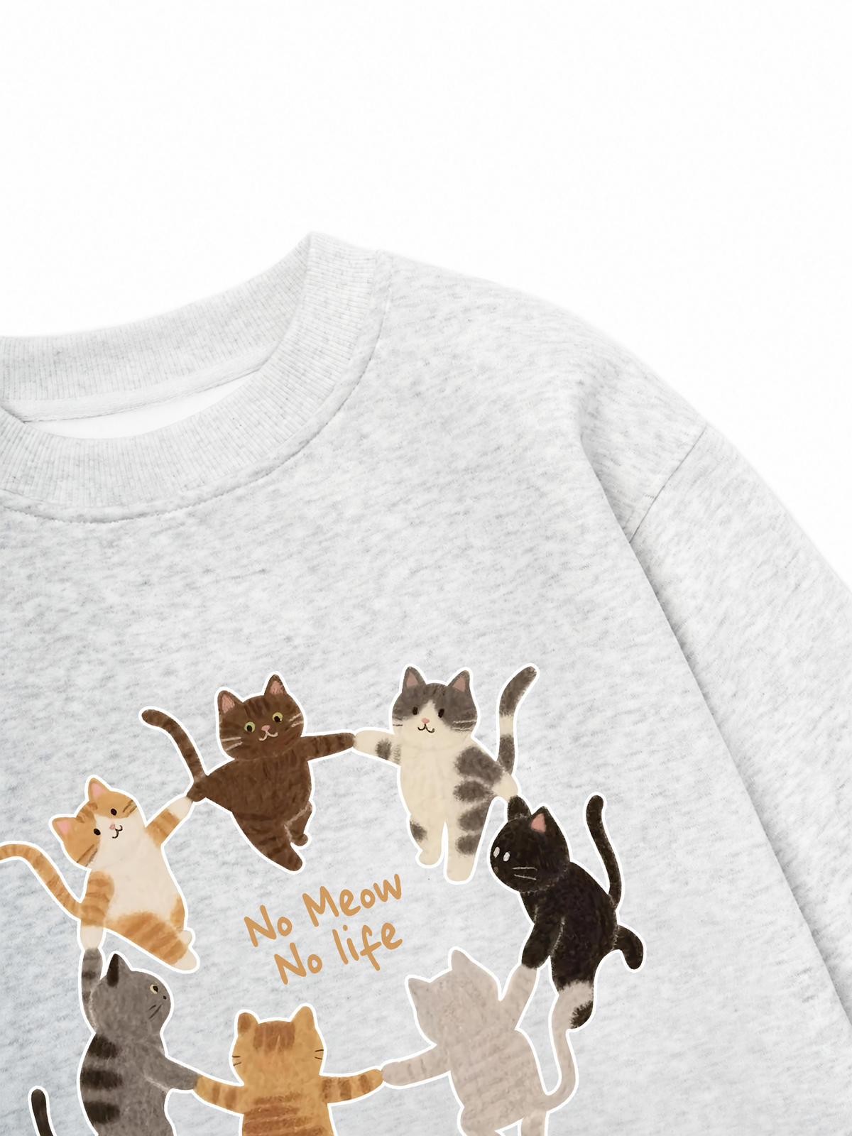 Áo Sweater Nỉ Hai Da No Meow No Life