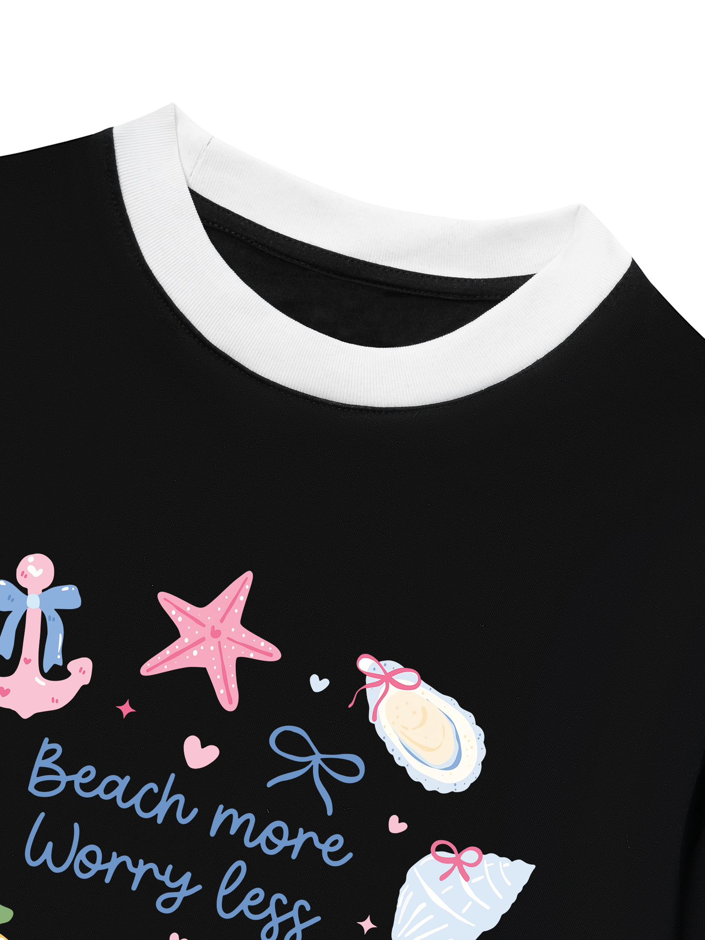 Áo Thun Ringer Relaxed Fit Beach More Worry Less
