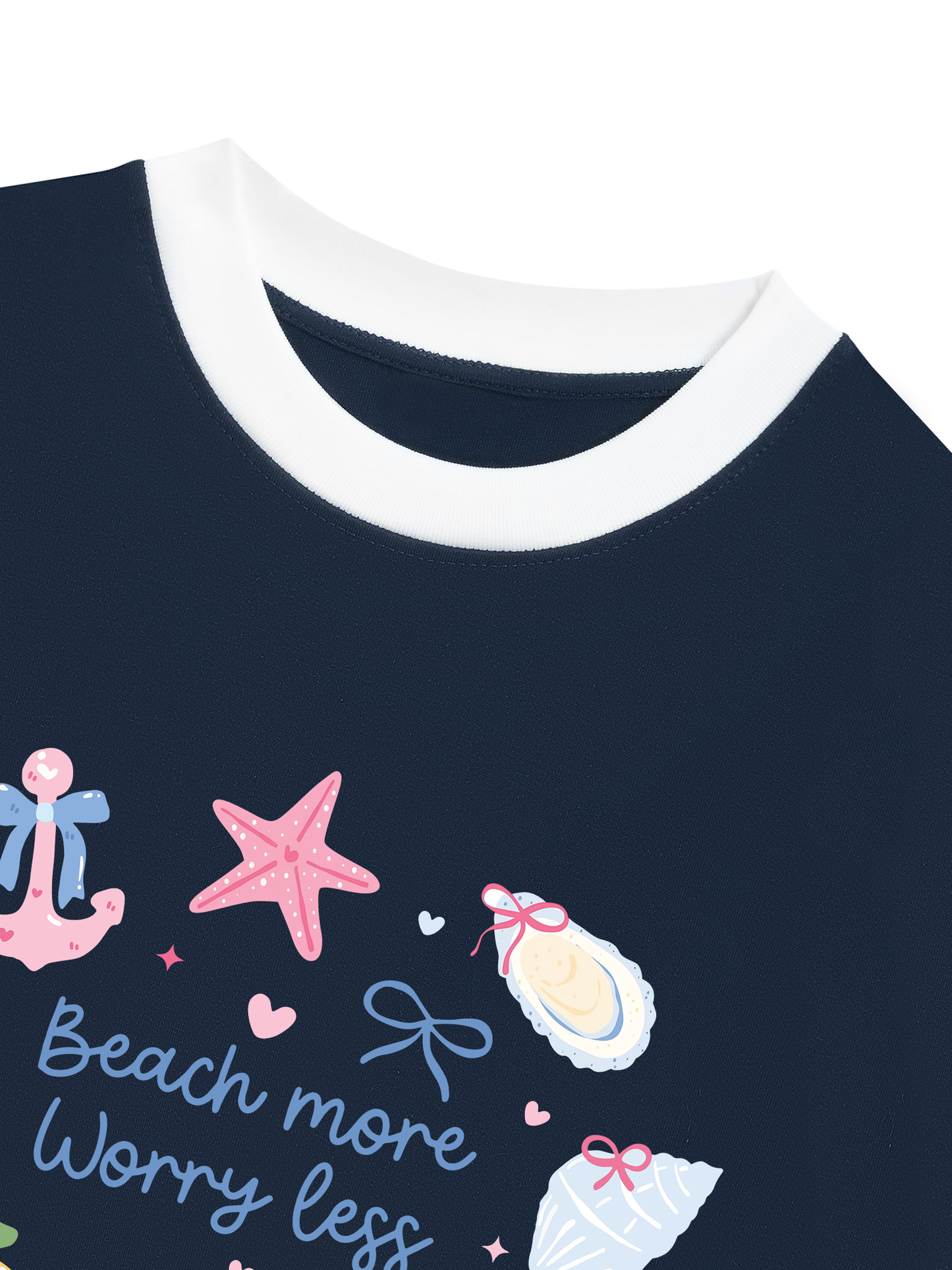 Áo Thun Ringer Relaxed Fit Beach More Worry Less