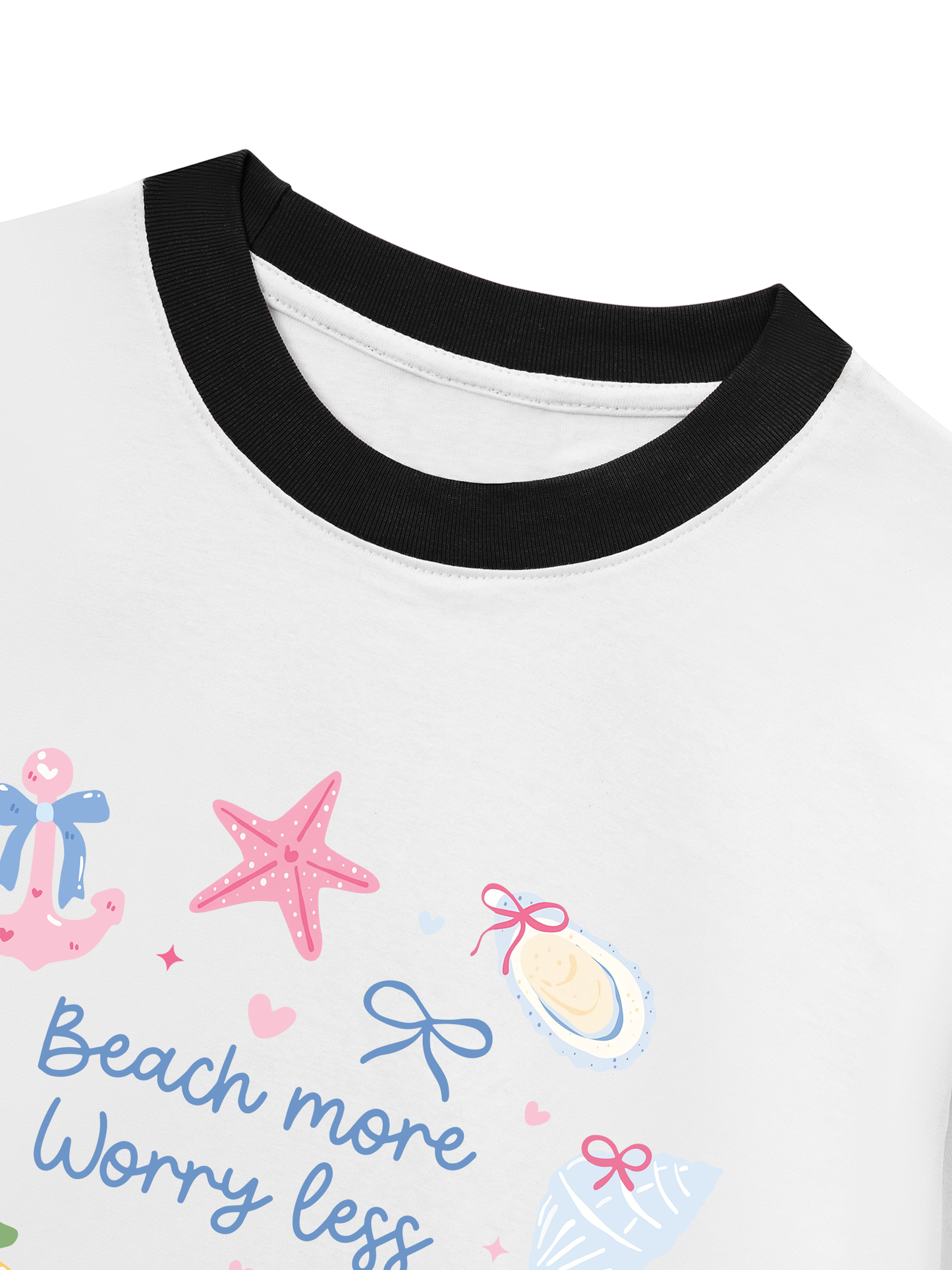Áo Thun Ringer Relaxed Fit Beach More Worry Less