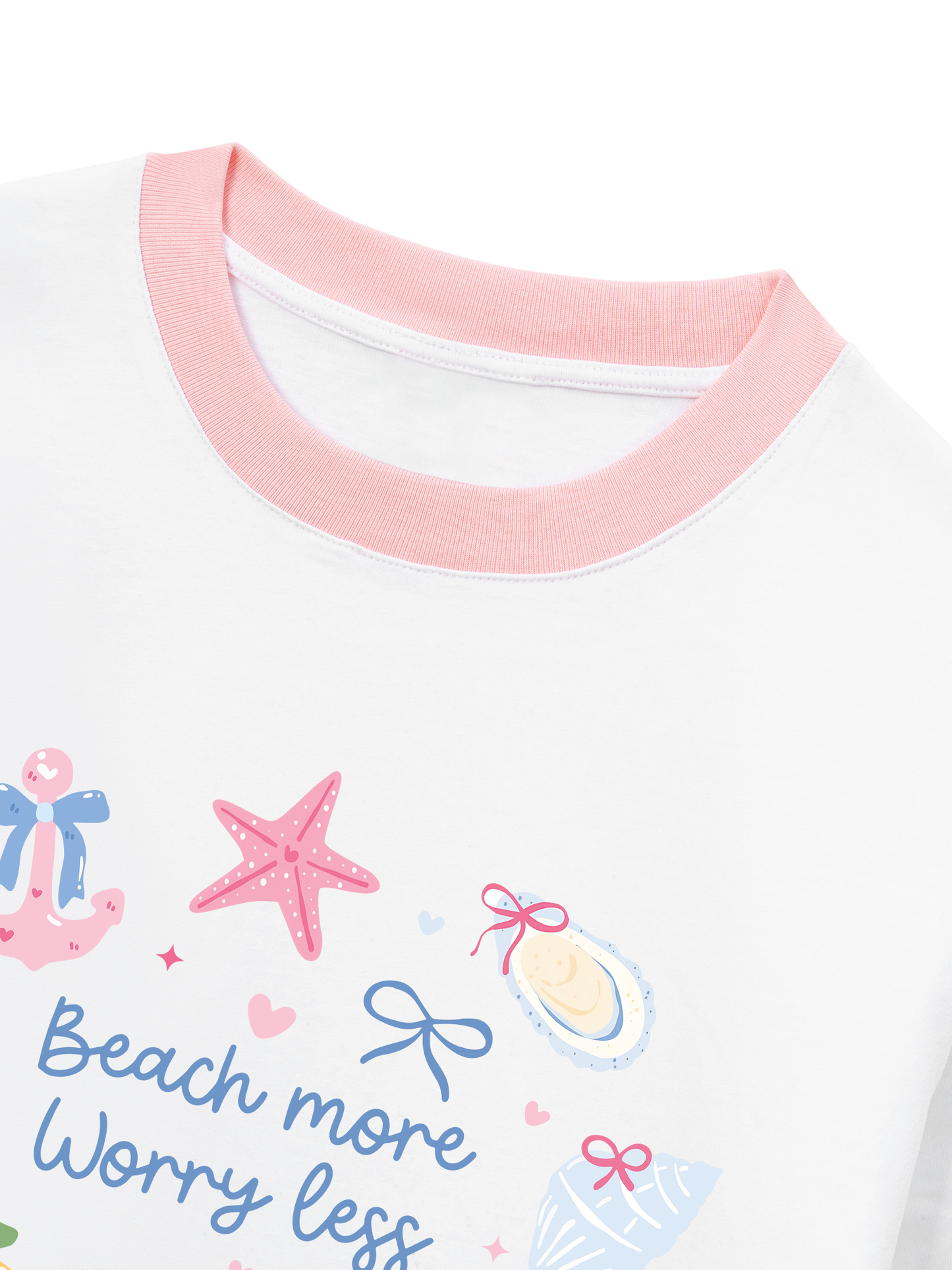 Áo Thun Ringer Relaxed Fit Beach More Worry Less