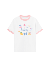 Áo Thun Ringer Relaxed Fit Beach More Worry Less