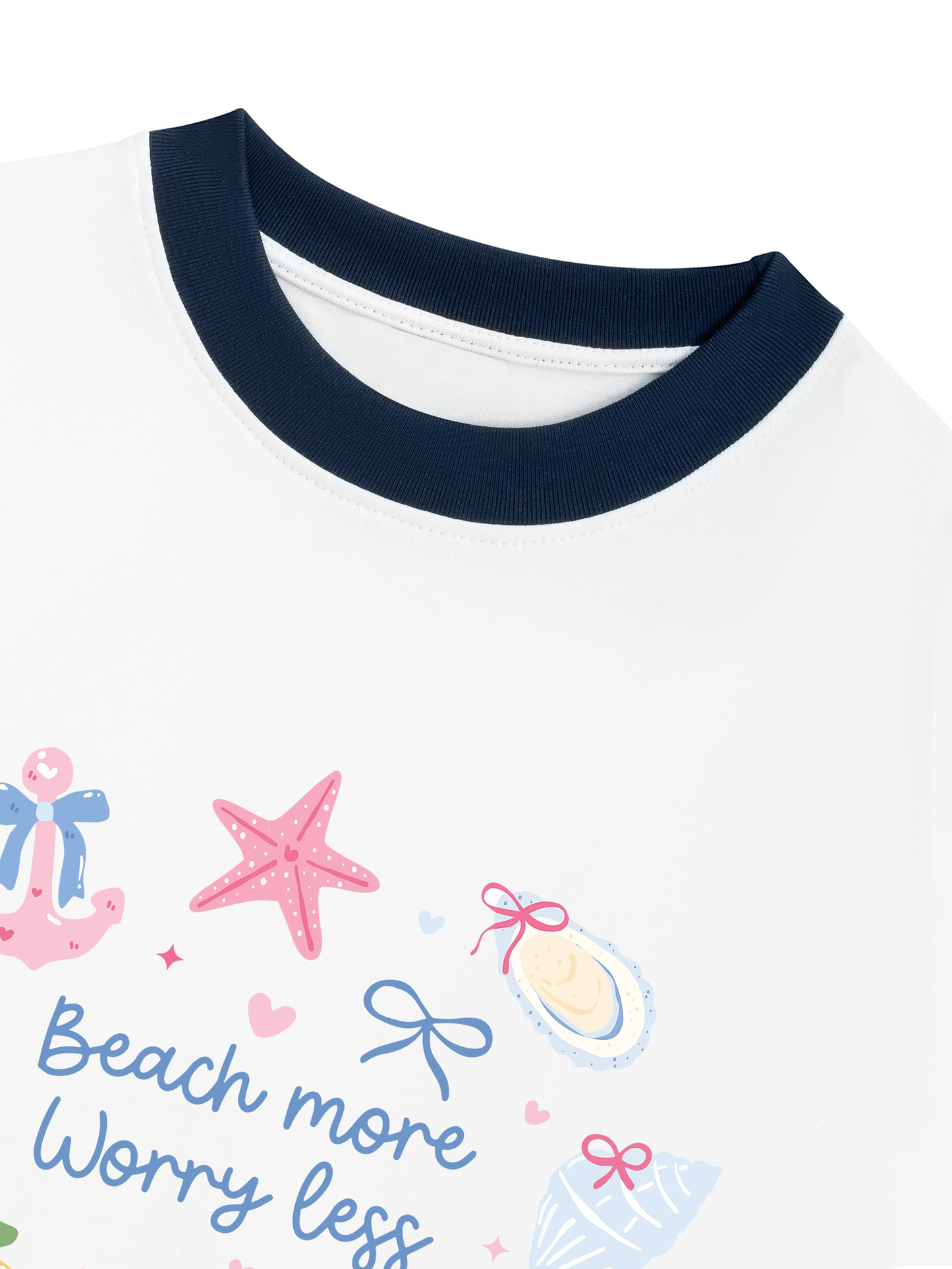 Áo Thun Ringer Relaxed Fit Beach More Worry Less