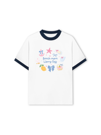 Áo Thun Ringer Relaxed Fit Beach More Worry Less