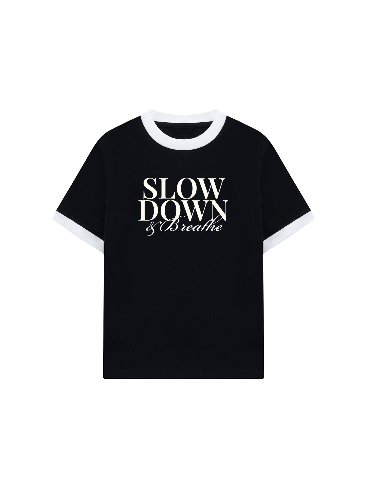 Áo Thun Ringer Relaxed Fit Slow Down & Breathe