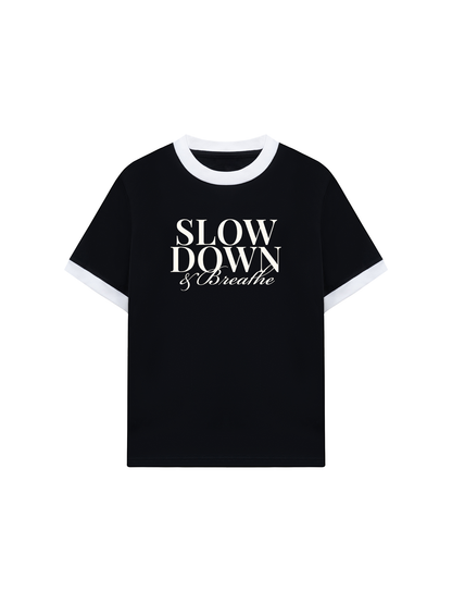 Áo Thun Ringer Relaxed Fit Slow Down & Breathe