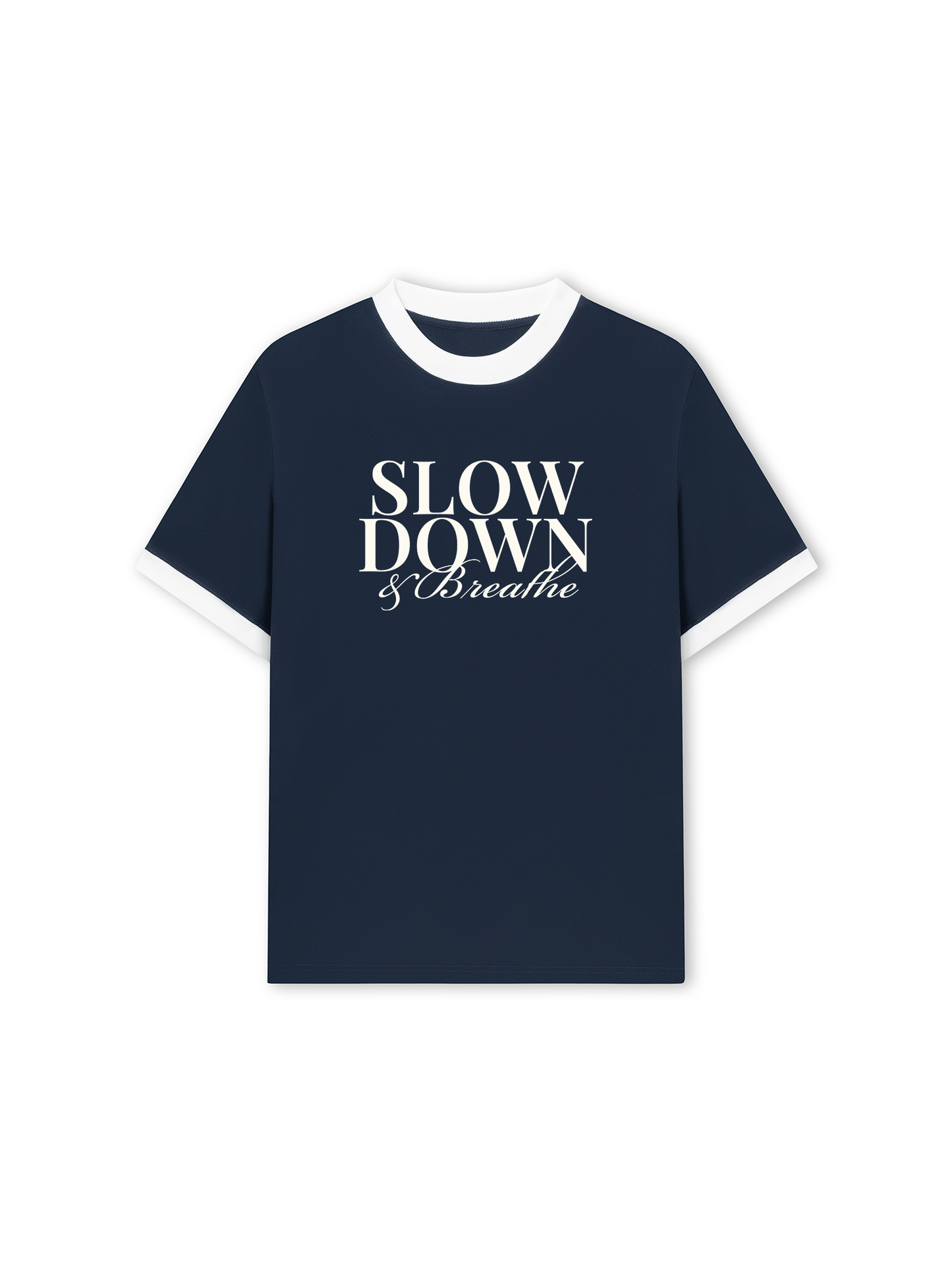 Áo Thun Ringer Relaxed Fit Slow Down & Breathe
