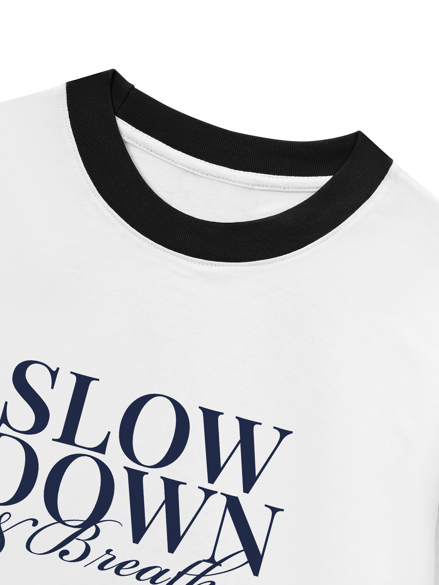 Áo Thun Ringer Relaxed Fit Slow Down & Breathe