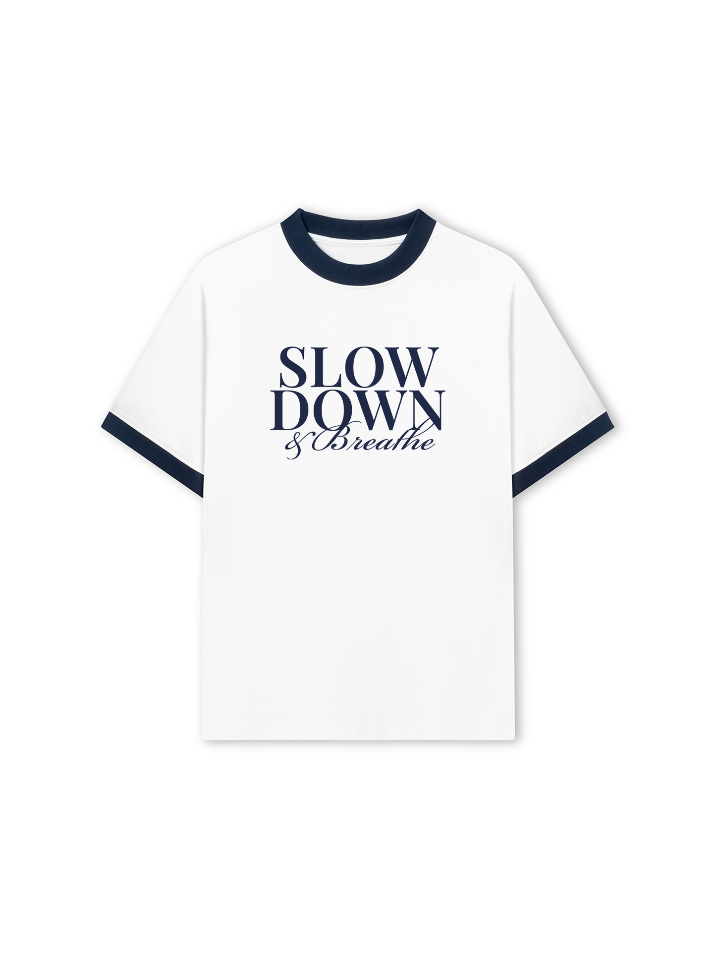 Áo Thun Ringer Relaxed Fit Slow Down & Breathe