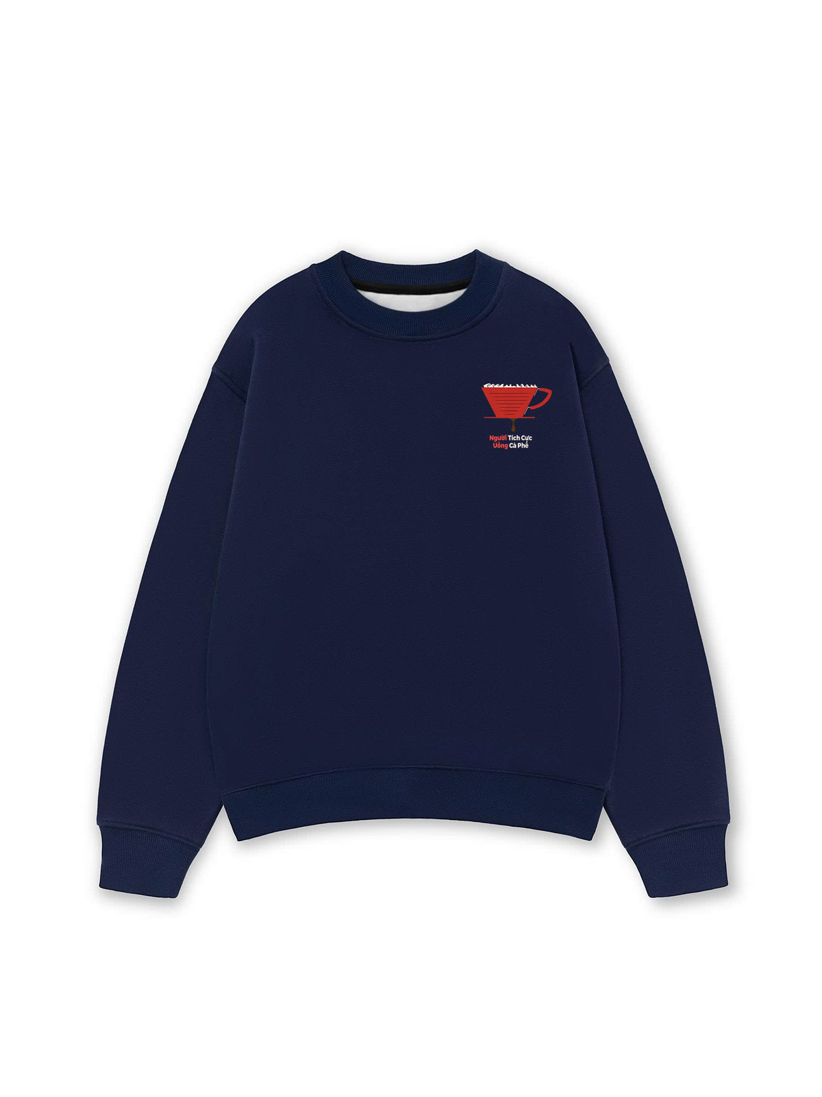 Áo Sweater Nỉ Hai Da Người Tích Cực Uống Cà Phê