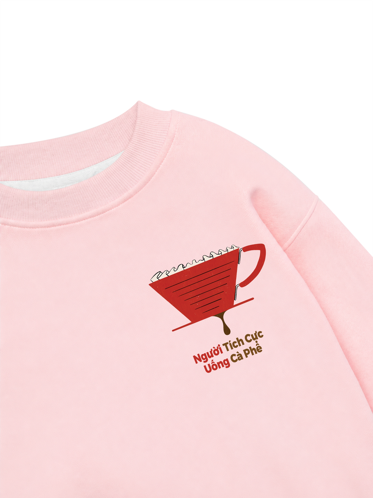 Áo Sweater Nỉ Hai Da Người Tích Cực Uống Cà Phê
