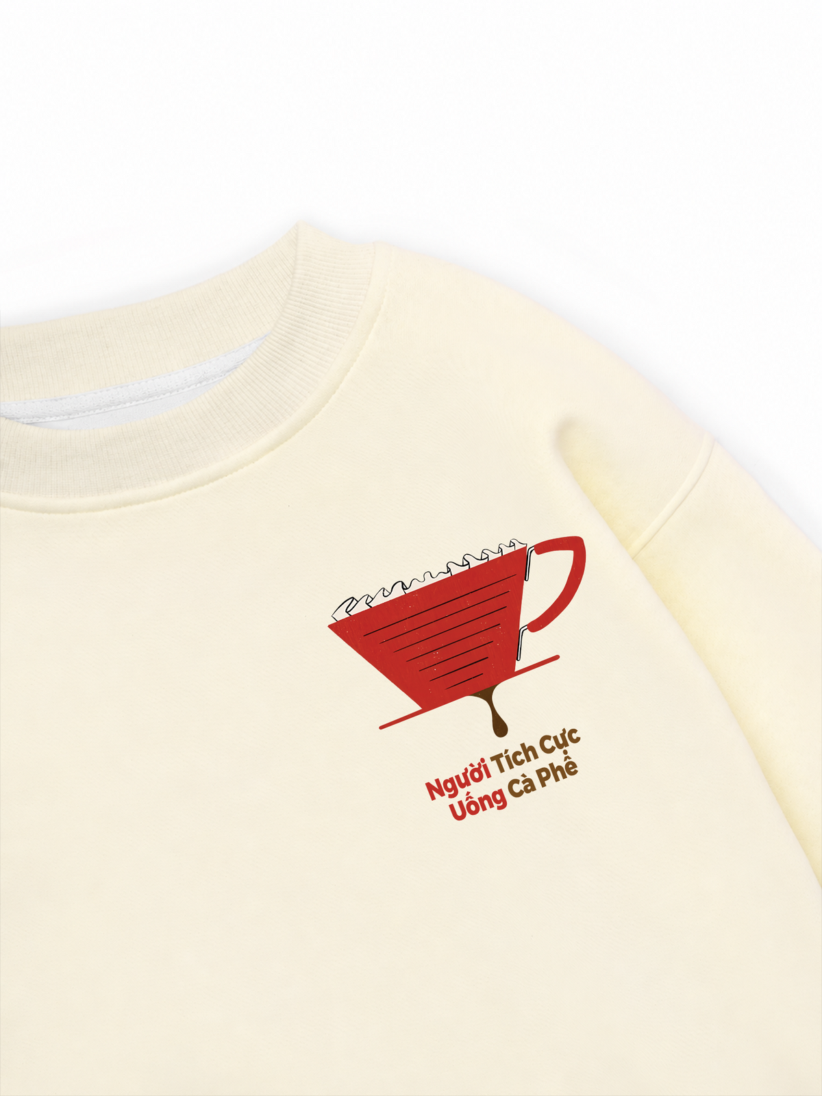 Áo Sweater Nỉ Hai Da Người Tích Cực Uống Cà Phê