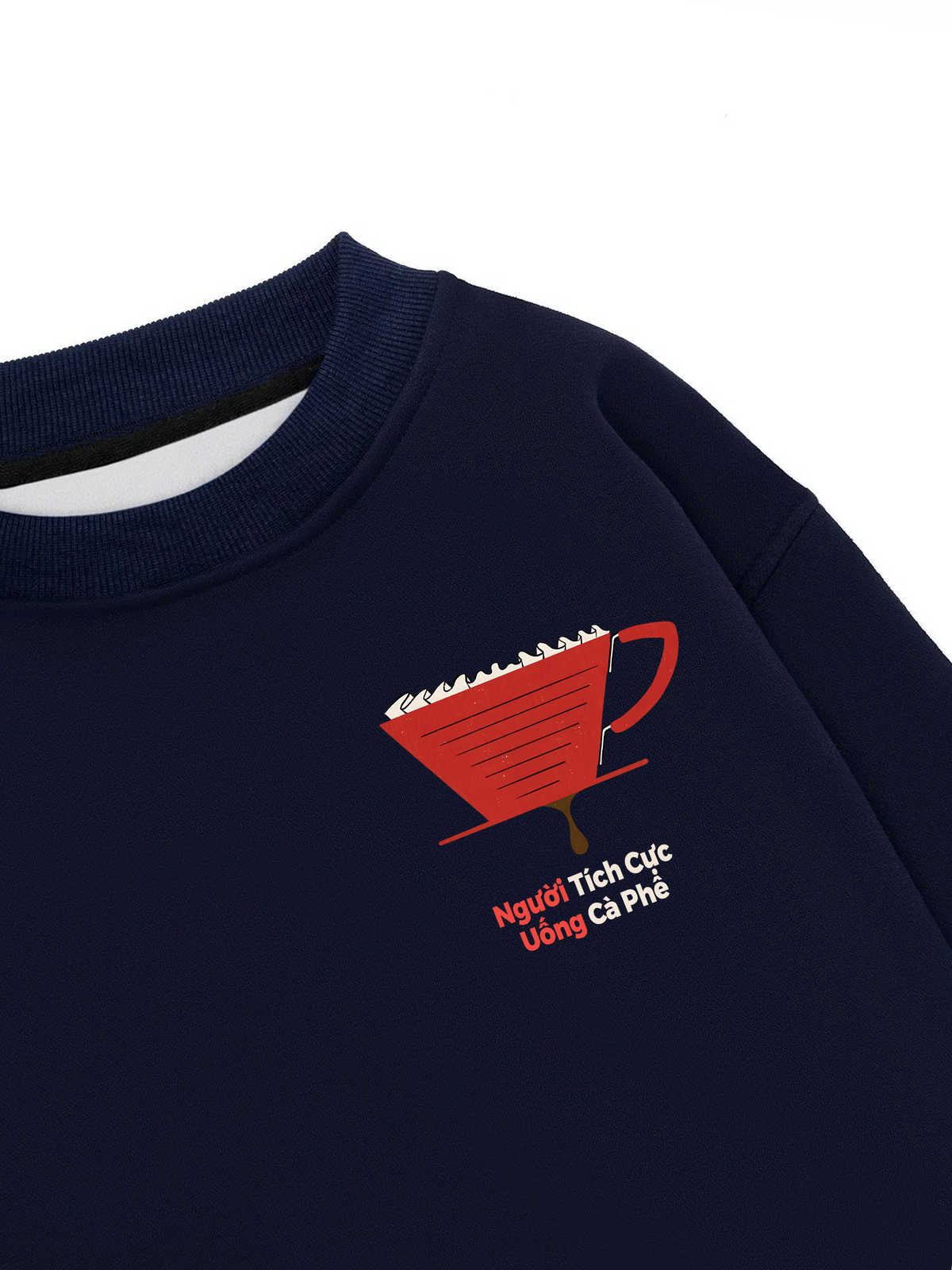 Áo Sweater Nỉ Hai Da Người Tích Cực Uống Cà Phê