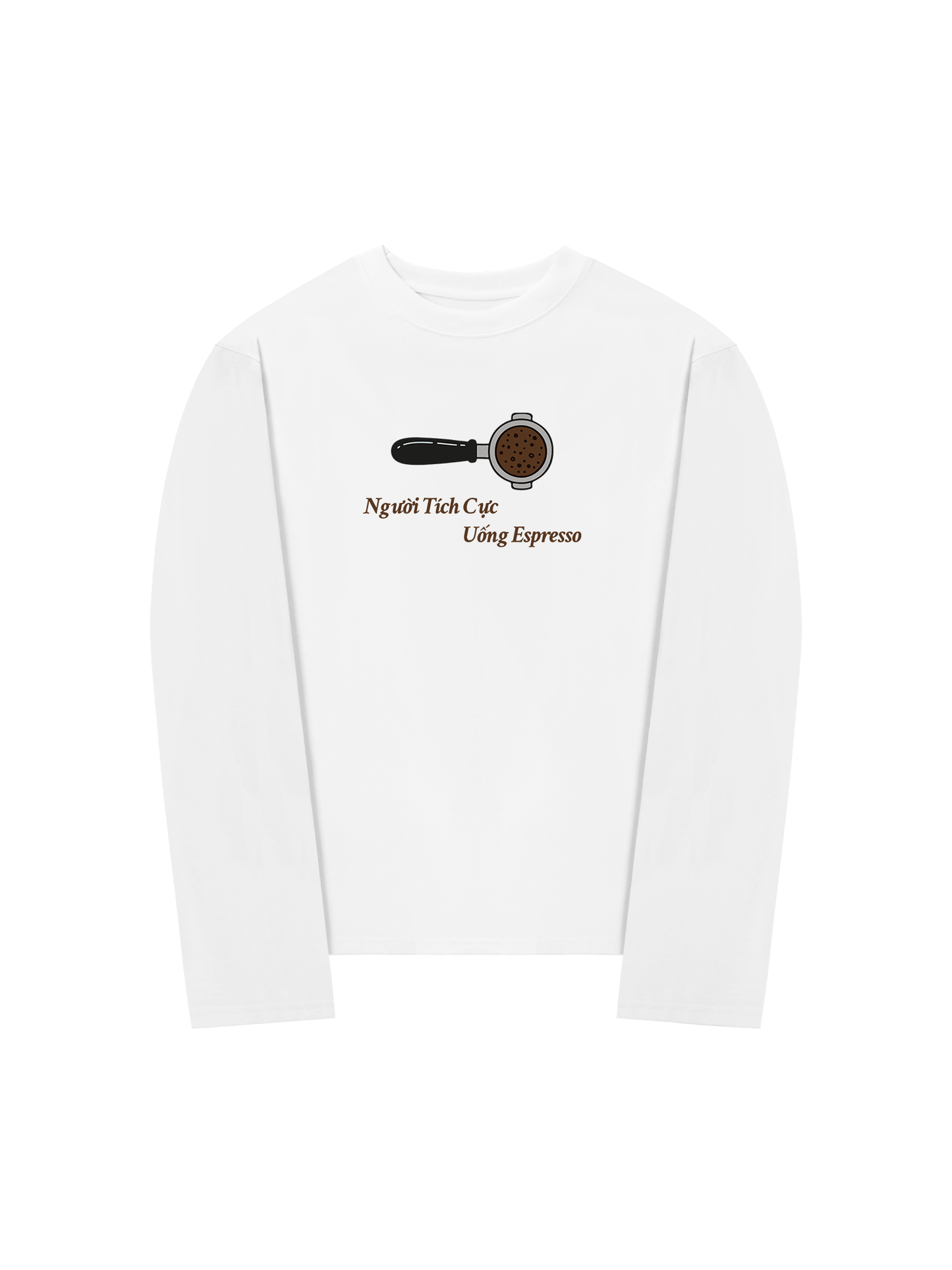 Áo Thun Dài Tay Người Tích Cực Uống Espresso