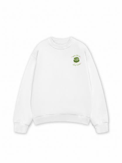 Áo Sweater Nỉ Hai Da Người Tích Cực Uống Matcha