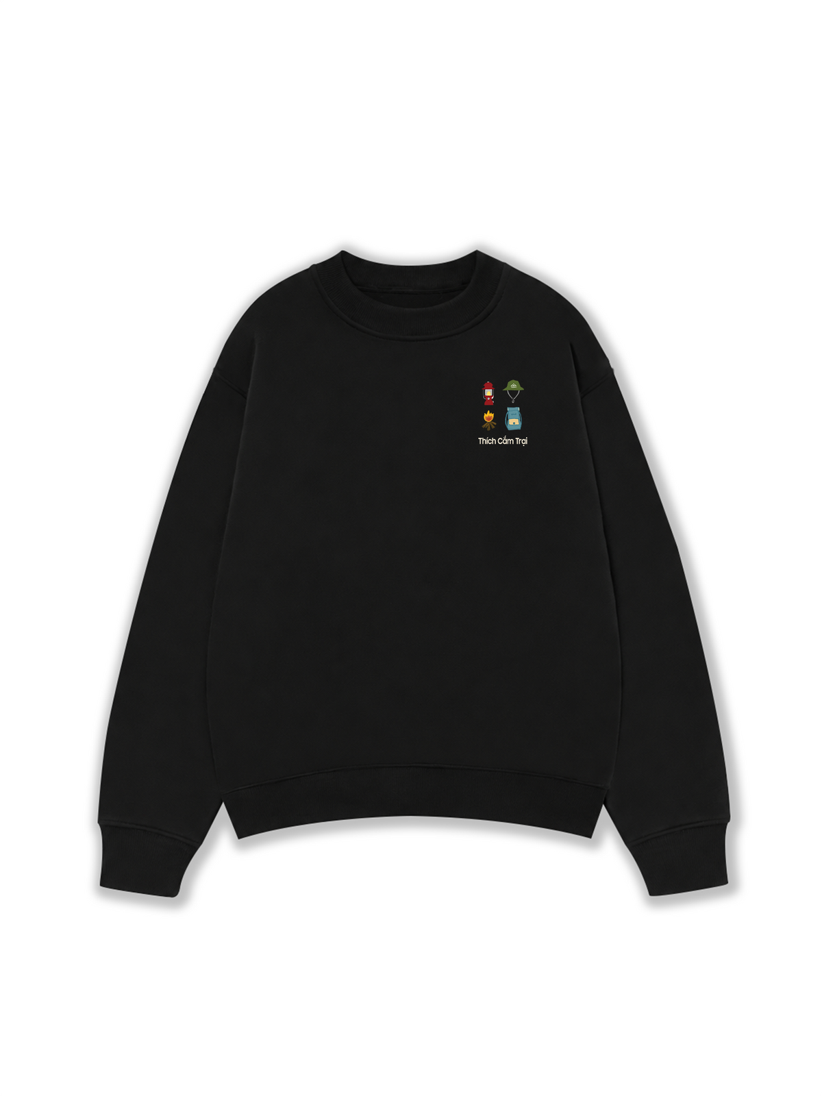 Áo Sweater Nỉ Hai Da Thích Cắm Trại